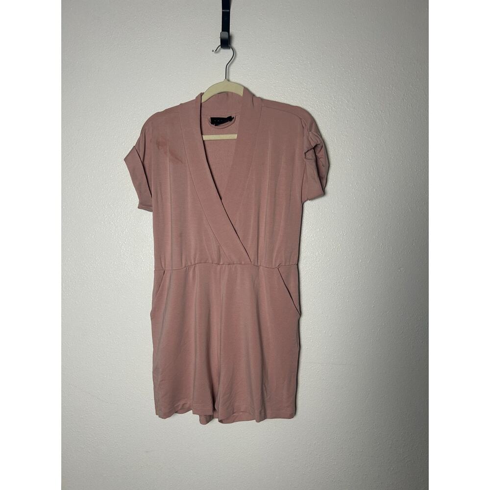 HATCH Collection Womens Mauve Pink Tencel Faux Wrap Romper Size 0/XS